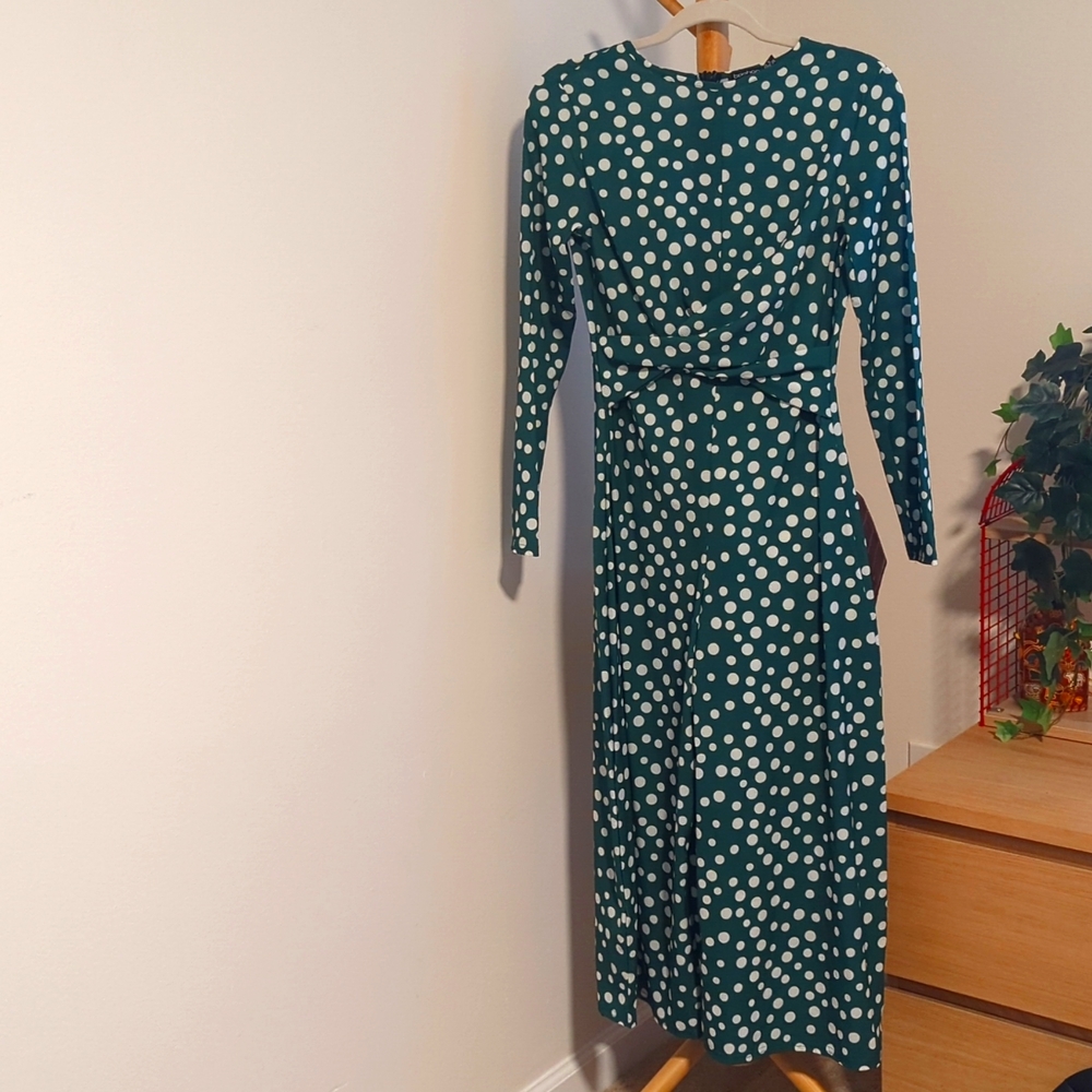 Boohoo twist-front polkadot jumpsuit